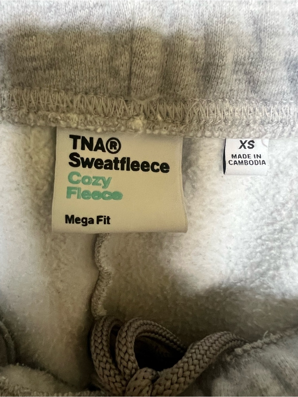 TNA Cozy Sweatfleece Hoodie in Light Gray with Sherpa Lining